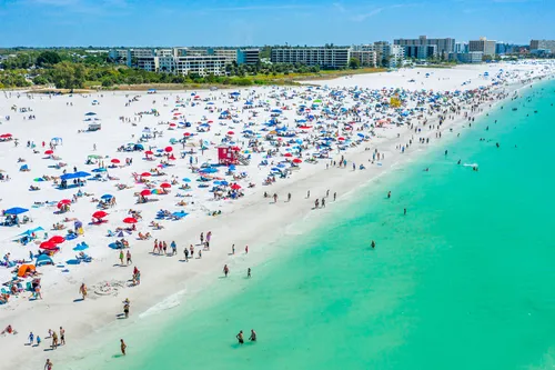 sarasota florida beach life aerial view